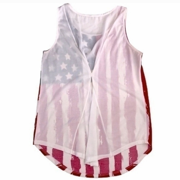 American Flag Sleeveless Blouse - Picture 2 of 5